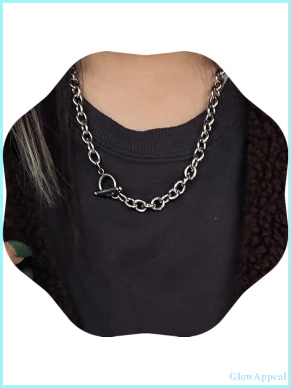 Multi-Layer Chain Choker Necklace Boho Statement Layered Pendant